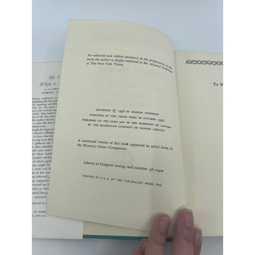 My Lord What a Morning Marian Anderson Autobiography‎ 1956 First Edition Viking